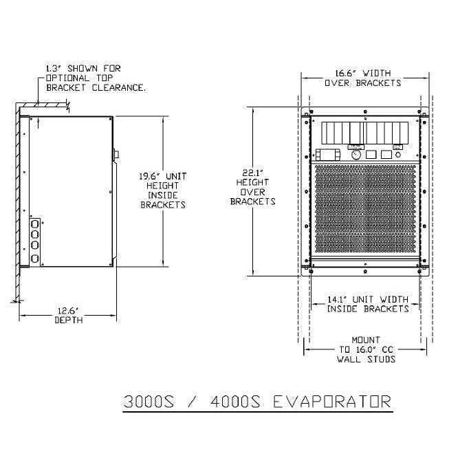 CellarPro Wall Mounted 4000 Wine Cellar Cooling Unit - CP-SPLIT-4000S-EC-110-1763