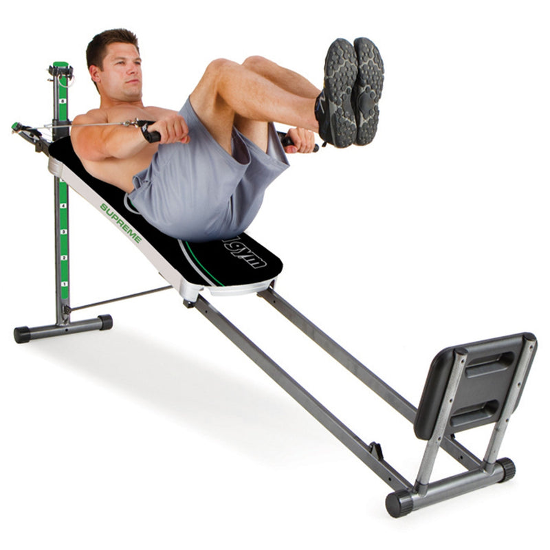 Total Gym Supreme Home Gym with Ab Crunch, Tri Grip Shaper Bars, and Squat Stand - 324874