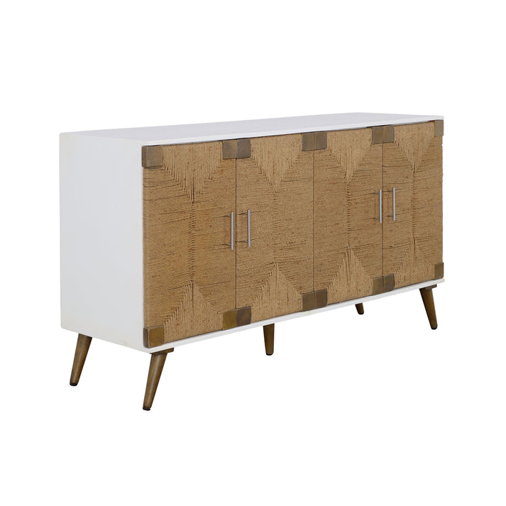 Coast2Coast Home Egret Four Door Credenza White / Jute - 92512