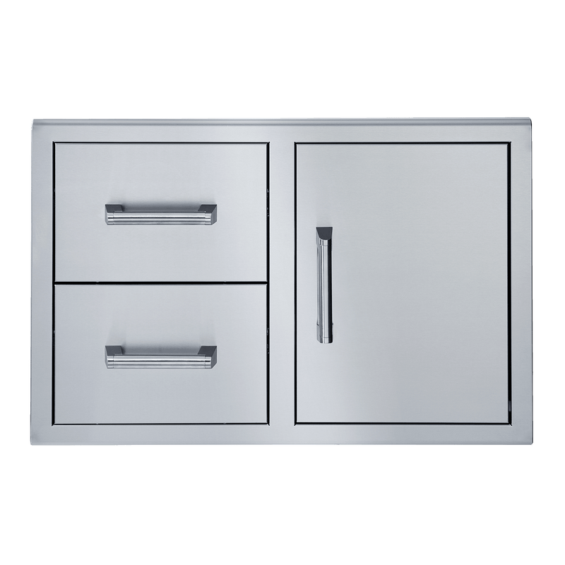 Broilmaster 34-Inch W x 22-Inch H Single Door with Double Drawer in Stainless Steel - BSAW3422SD