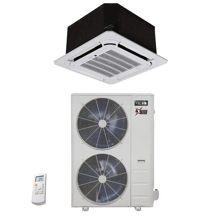 36,000 BTU 19.4 SEER ACiQ Single Zone Platinum Ceiling Cassette Mini Split System w/ Extreme Heat - Backyard Provider