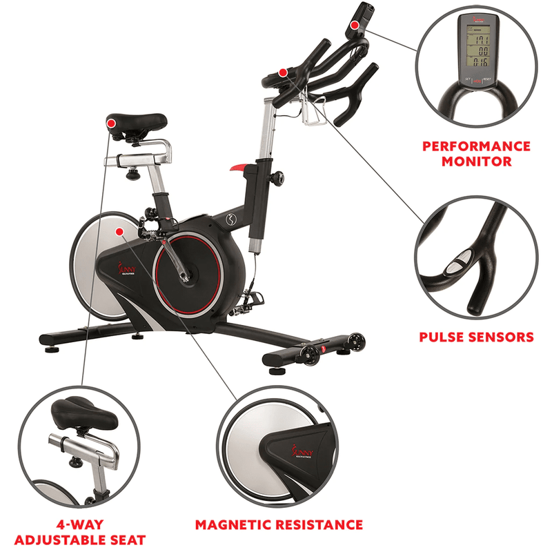 Sunny Health & Fitness Belt Drive Magnetic Indoor Cycling Bike