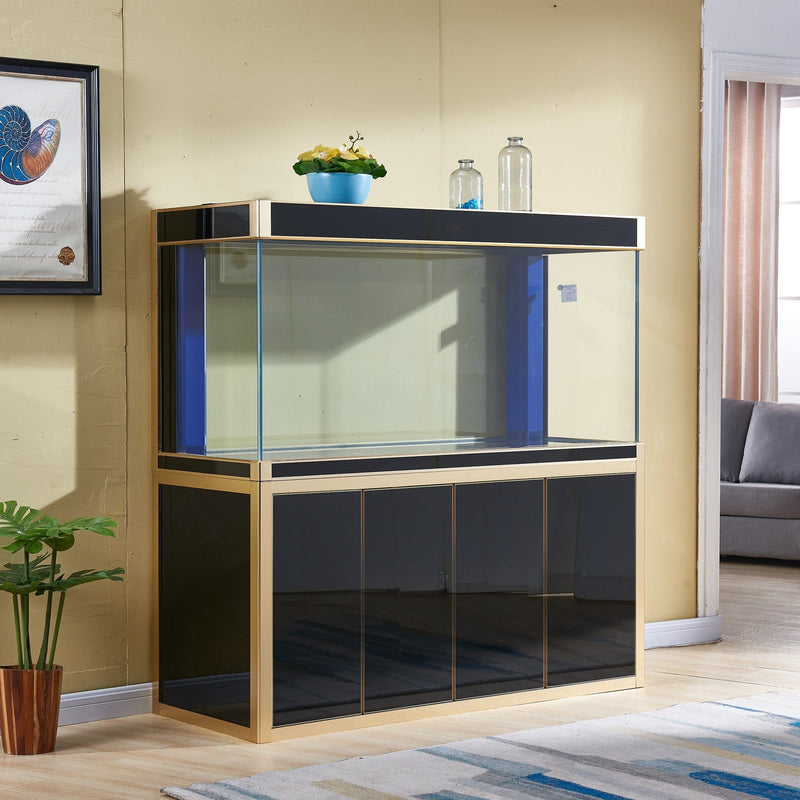 AQUA DREAM 220 GALLON TEMPERED GLASS AQUARIUM BLACK AND GOLD-AD-1760-BK