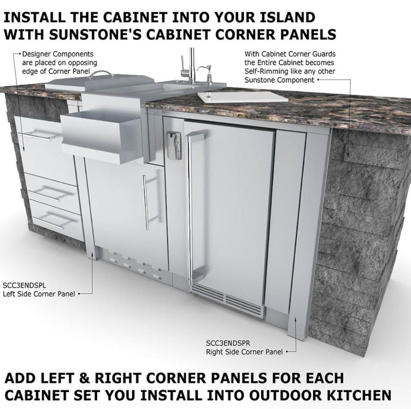 Sunstone Metal Appliance Cabinets - 24" Appliance Cabinet for up to 15" Wide Fridge SAC24APC