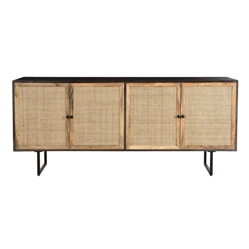 Coast2Coast Home Piper Four Door Credenza Sable Black / Cane - 73330