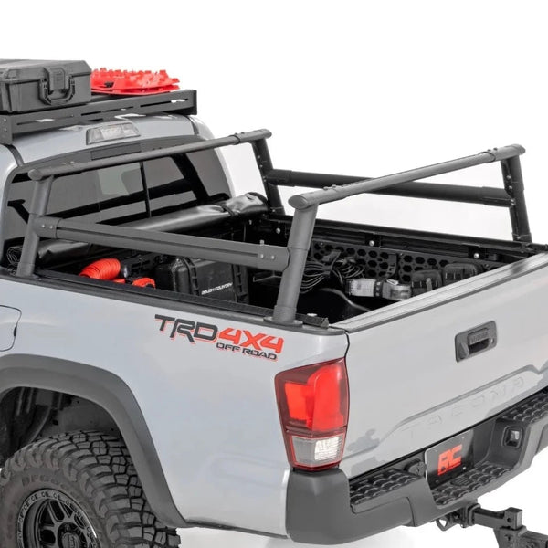 ROUGH COUNTRY ALUMINUM BED RACK | 2005-2023 TOYOTA TACOMA - 73115 + 73114