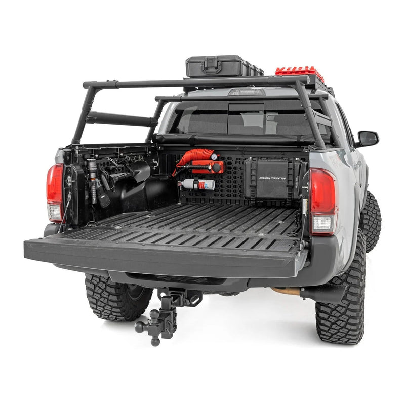 ROUGH COUNTRY ALUMINUM BED RACK | 2005-2023 TOYOTA TACOMA - 73115 + 73114