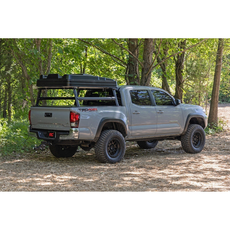 ROUGH COUNTRY ALUMINUM BED RACK | 2005-2023 TOYOTA TACOMA - 73115 + 73114