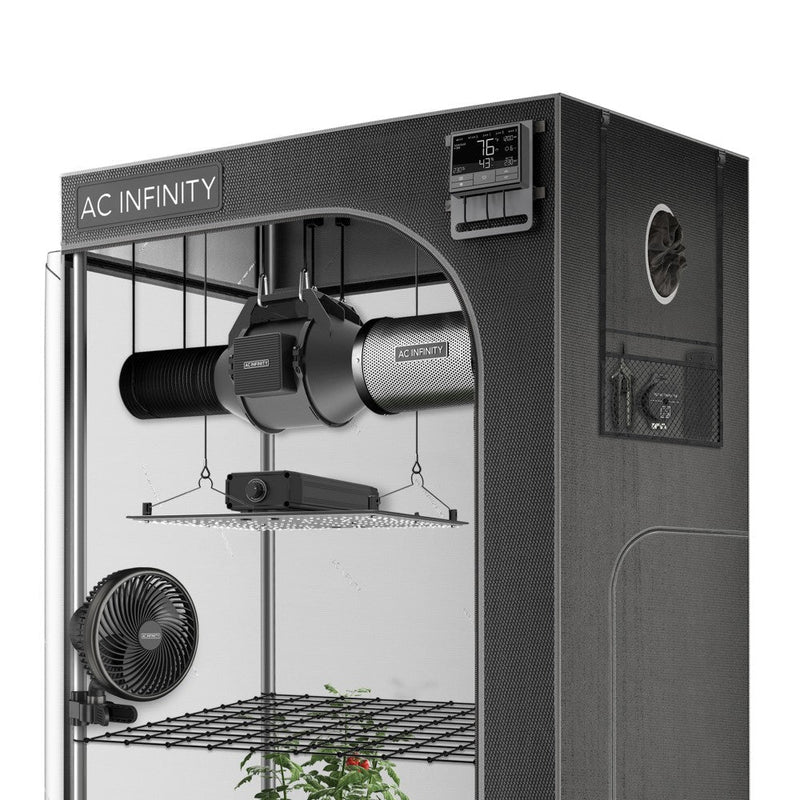 AC Infinity ADVANCE Grow Tent System 4' x 4' | 4-plant Kit | Integrated Smart Controls To Automate Ventilation, Circulation, Full Spectrum LED Grow Light AC-PKB44