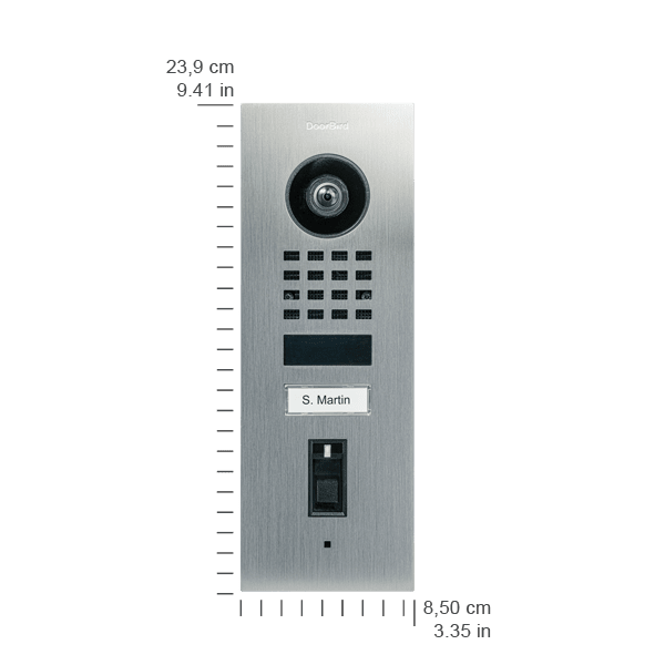 DoorBird D1101FV Fingerprint 50 Flush-Mount IP Video Door Station, 1 Call Button in Stainless Steel V4A - 423872189