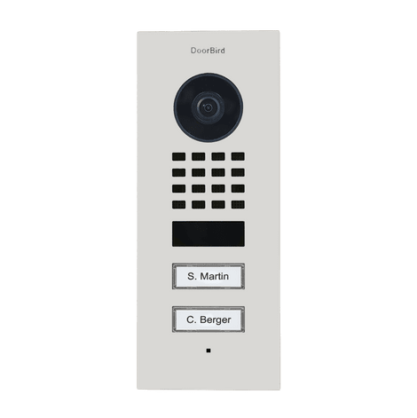 DoorBird D1102V Flush-Mount IP Video Door Station, 2 Call Button in Traffic White, RAL 9016 - 423873933