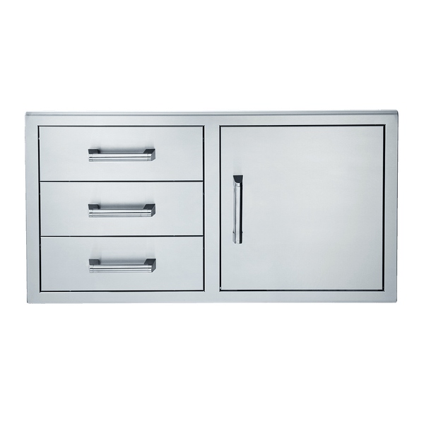 Broilmaster 42-Inch W x 22-Inch H Single Door with Triple Drawer in Stainless Steel - BSAW4222ST