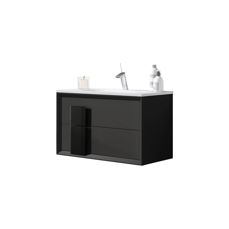 Lucena Bath Décor Cristal 32" Bathroom Vanity in White, Black, Grey, White and Black, White and Grey or Black and Grey - Backyard Provider