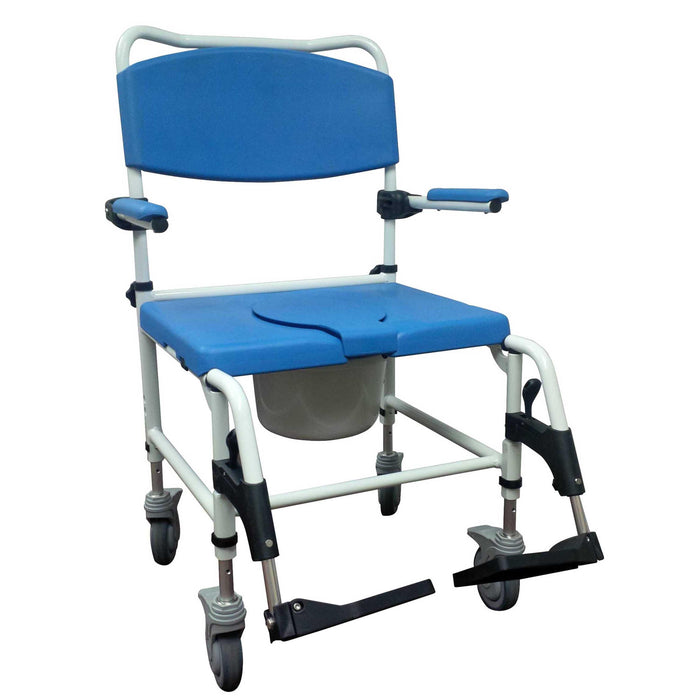 Drive Medical Aluminum Bariatric Rehab Shower Commode Chair - nrs185008