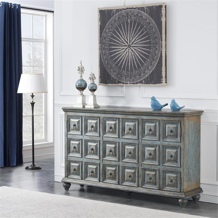 Coast2Coast Home Bell Three Door Credenza Roxanna Aged Blue - 55655