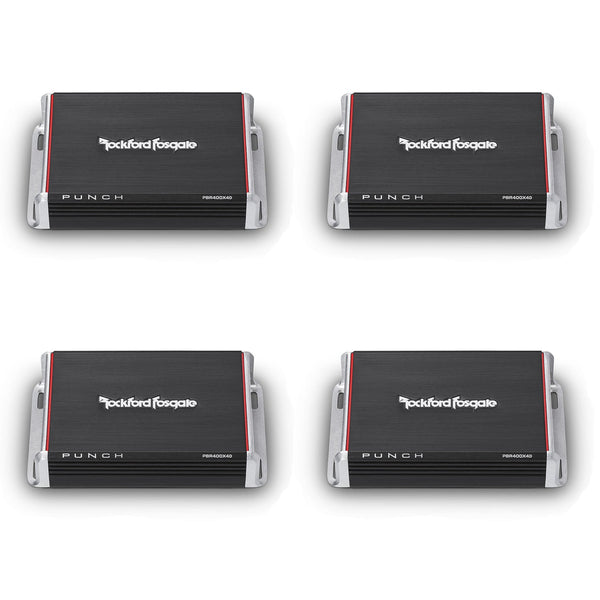 Rockford Fosgate PBR400X4D Punch 400W Compact Full Range 4 Channel Amp 4 Pack - 194251