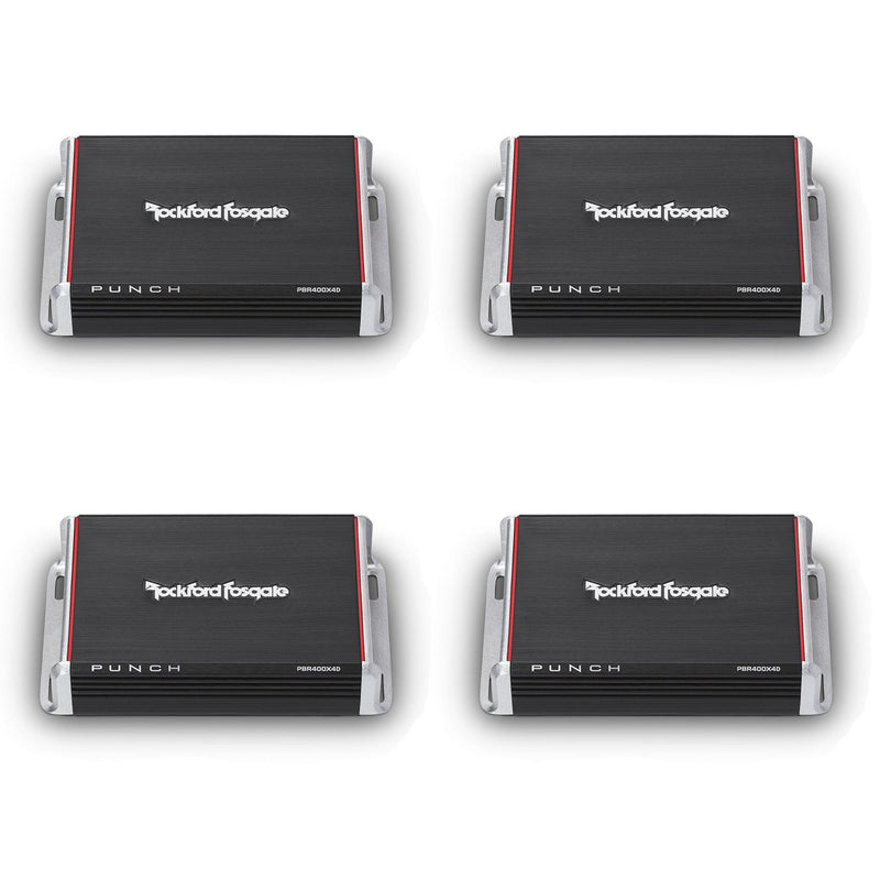 Rockford Fosgate PBR400X4D Punch 400W Compact Full Range 4 Channel Amp 4 Pack - 194251