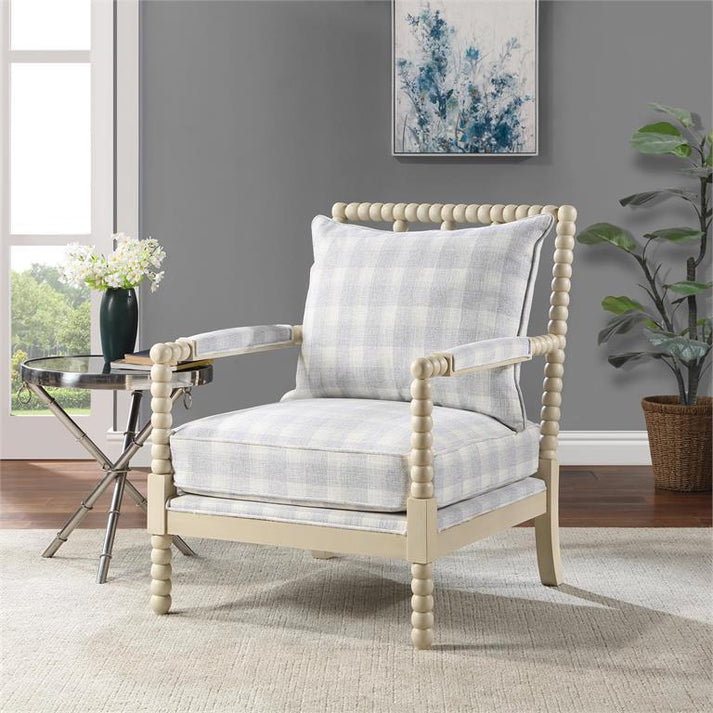 Coast2Coast Home Leilani Accent Chair Cream / Plaid - 76401