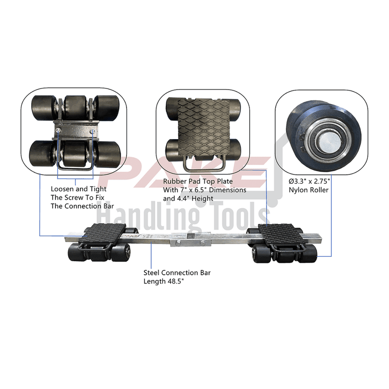 Pake Handling Tools Steerable Skates Kits 18 Ton Capacity New - PAKSS01