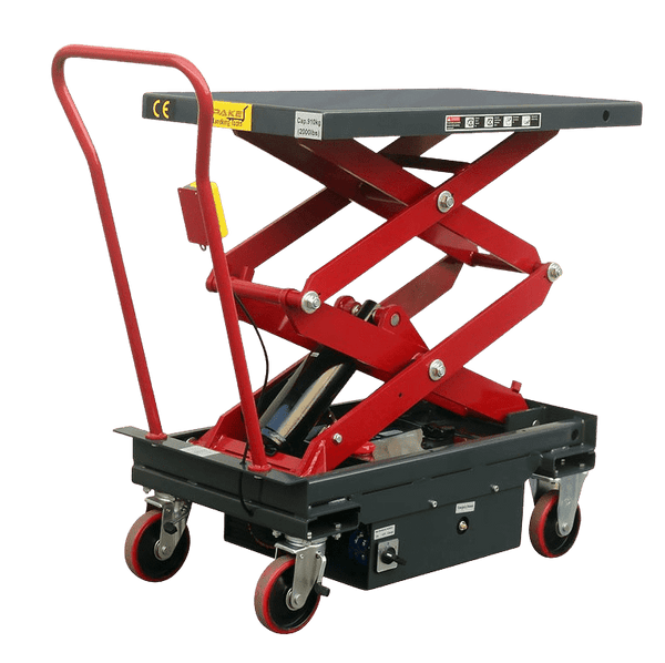 Pake Handling Tools DC Powered Double Scissor Lift Table 2000 lb Capacity 39.75 x 20.5" 19.5 - 57" Height New - PAKLT10