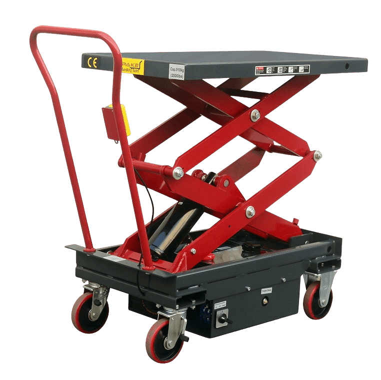 Pake Handling Tools DC Powered Double Scissor Lift Table 2000 lb Capacity 39.75 x 20.5" 19.5 - 57" Height New - PAKLT10