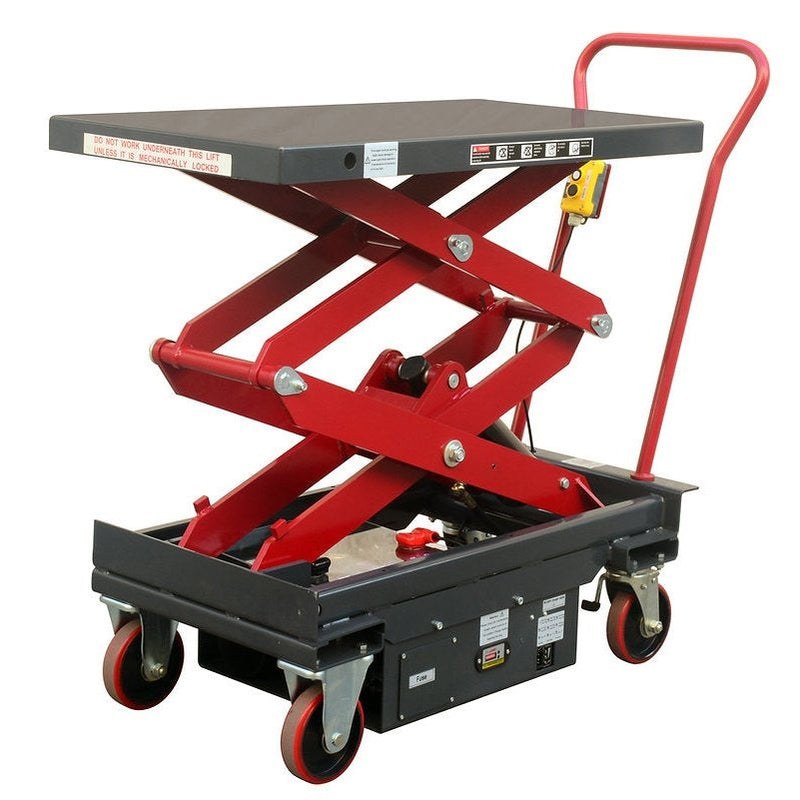 Pake Handling Tools DC Powered Double Scissor Lift Table 2000 lb Capacity 39.75 x 20.5" 19.5 - 57" Height New - PAKLT10