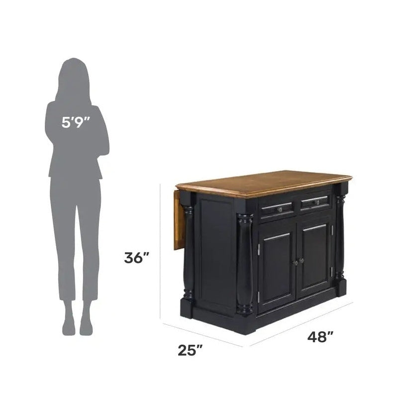 Homestyles Monarch Black Kitchen Island - 5008-94