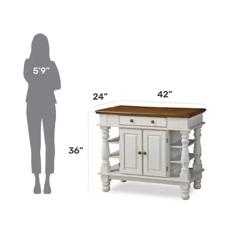 Homestyles Americana Off-White Kitchen Island - 5094-94