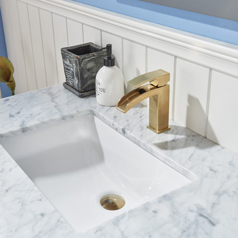 Altair Designs Remi 36" Single Bathroom Vanity Set in Marble Countertop - 532036-WH-CA-NM - Backyard Provider