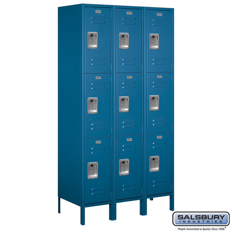 Salsbury 15" Wide Triple Tier Standard Metal Locker - 3 Wide - 53368BL-A