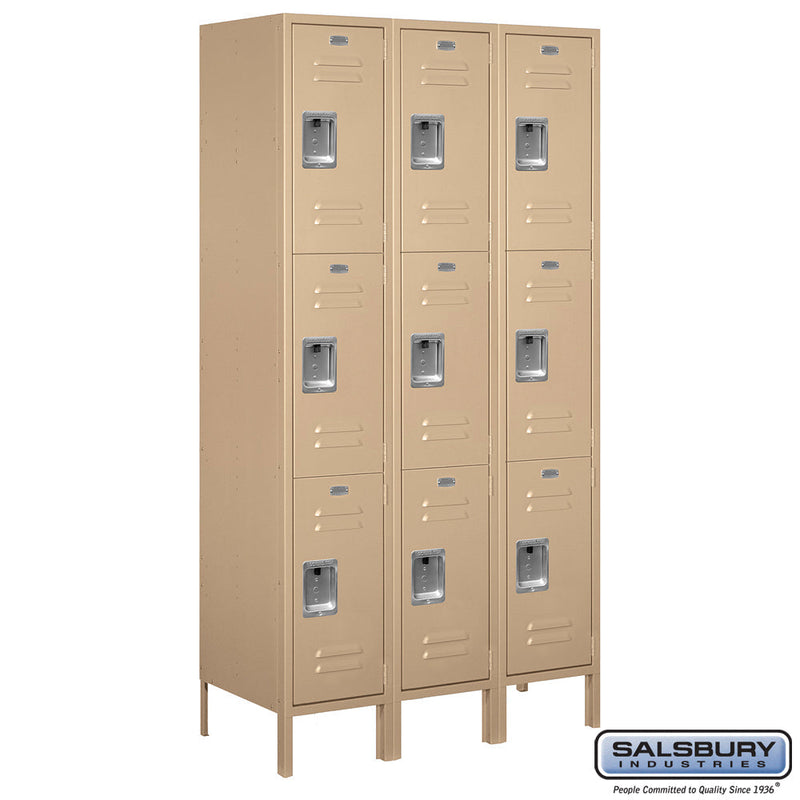 Salsbury 15" Wide Triple Tier Standard Metal Locker - 3 Wide - 53368BL-A