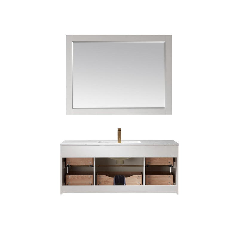 Altair Designs Morgan 48" Single Bathroom Vanity Set in White and Composite Aosta White Stone Countertop - 534048-WH-AW-NM - Backyard Provider