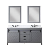 Altair Designs Kinsley 72" Double Bathroom Vanity Set with Aosta White Marble Countertop - 536072-WH-AW-NM - Backyard Provider