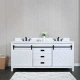 Altair Designs Kinsley 72" Double Bathroom Vanity Set with Aosta White Marble Countertop - 536072-WH-AW-NM - Backyard Provider