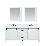 Altair Designs Kinsley 72" Double Bathroom Vanity Set with Aosta White Marble Countertop - 536072-WH-AW-NM - Backyard Provider