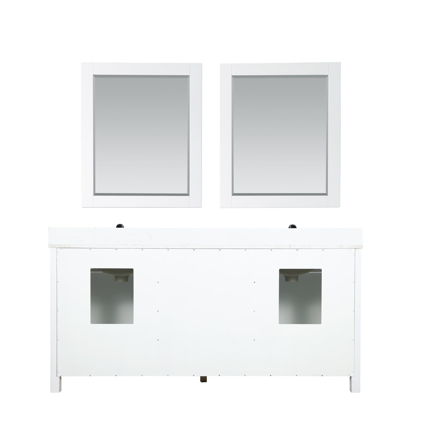 Altair Designs Kinsley 72" Double Bathroom Vanity Set with Aosta White Marble Countertop - 536072-WH-AW-NM - Backyard Provider