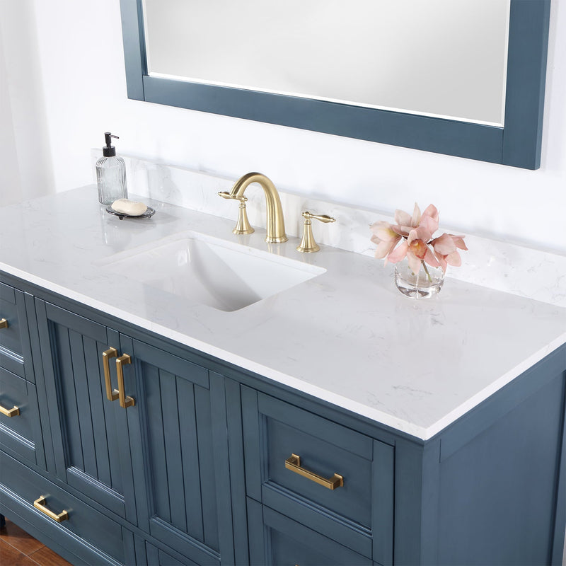 Altair Designs Isla 60" Single Bathroom Vanity Set with White Composite Aosta Marble Countertop - 538060S-WH-AW-NM - Backyard Provider