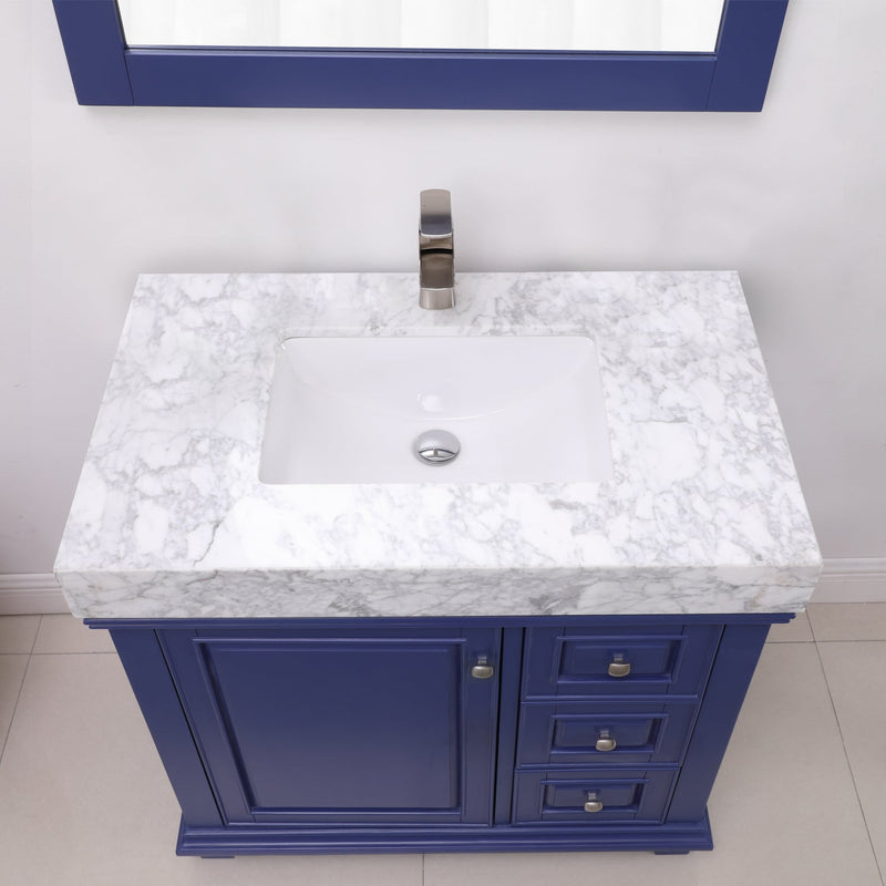 Altair Designs Jardin 36" Single Bathroom Vanity Set with Carrara White Marble Countertop - 539036-WH-CA-NM - Backyard Provider