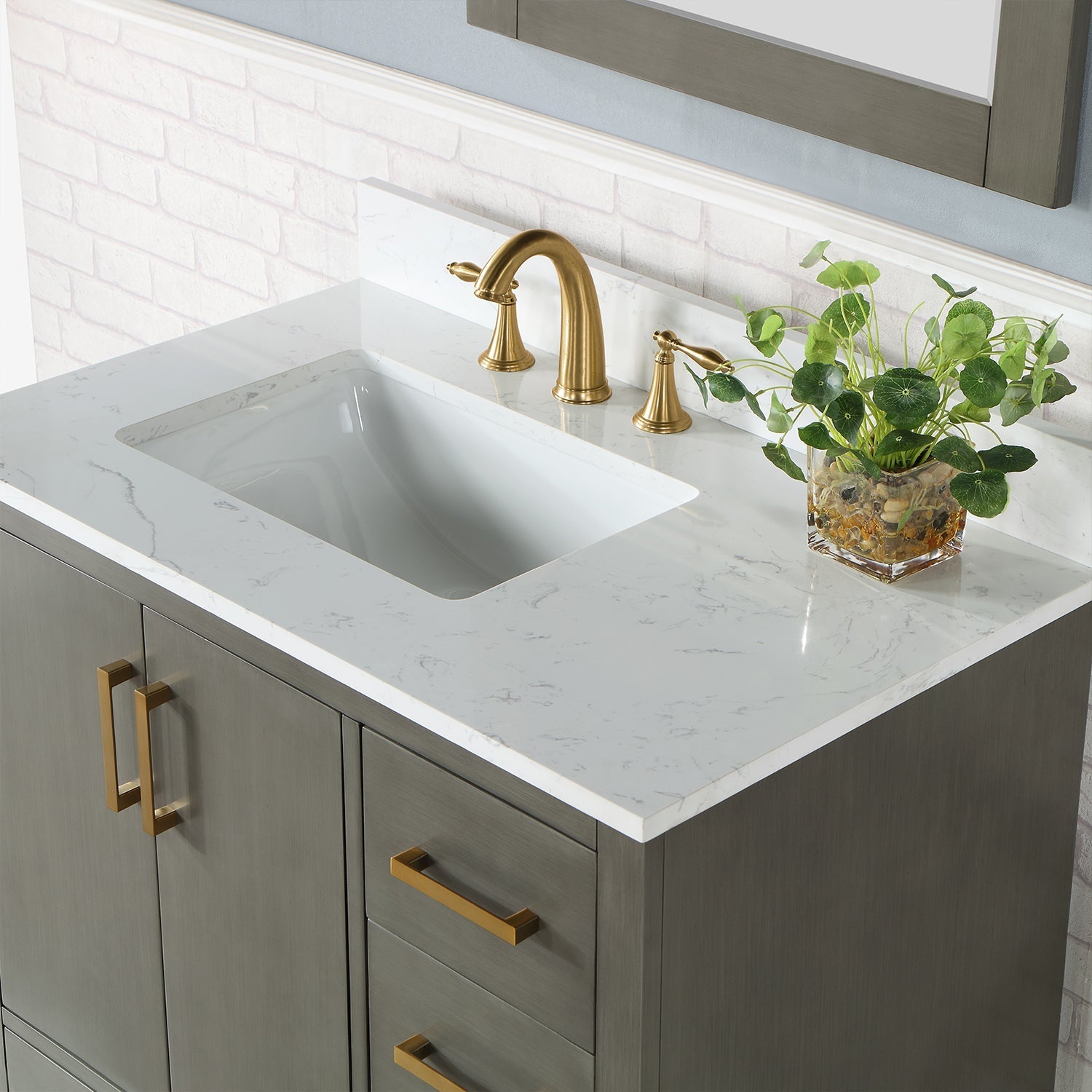 Altair Designs Monna 36" Single Bathroom Vanity Set with Aosta White Composite Stone Countertop - 544036-WH-CG-NM - Backyard Provider