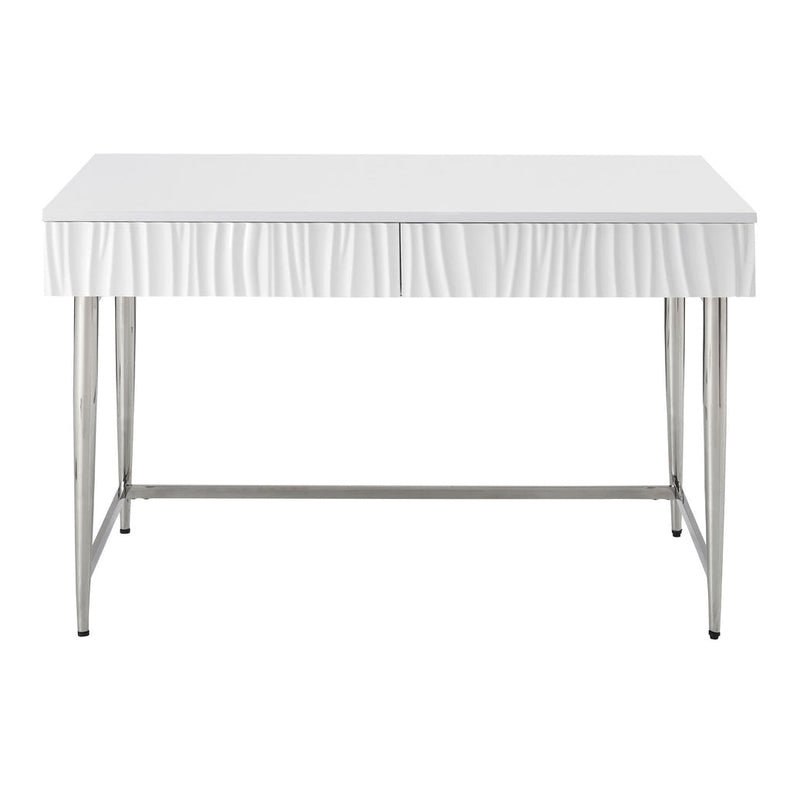 Coast2Coast Home Waves Two Drawer Writing Desk Glossy White - 71103