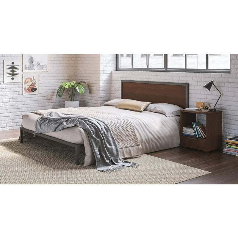 Homestyles Merge Brown Queen Bed with Nightstand - 5450-5013