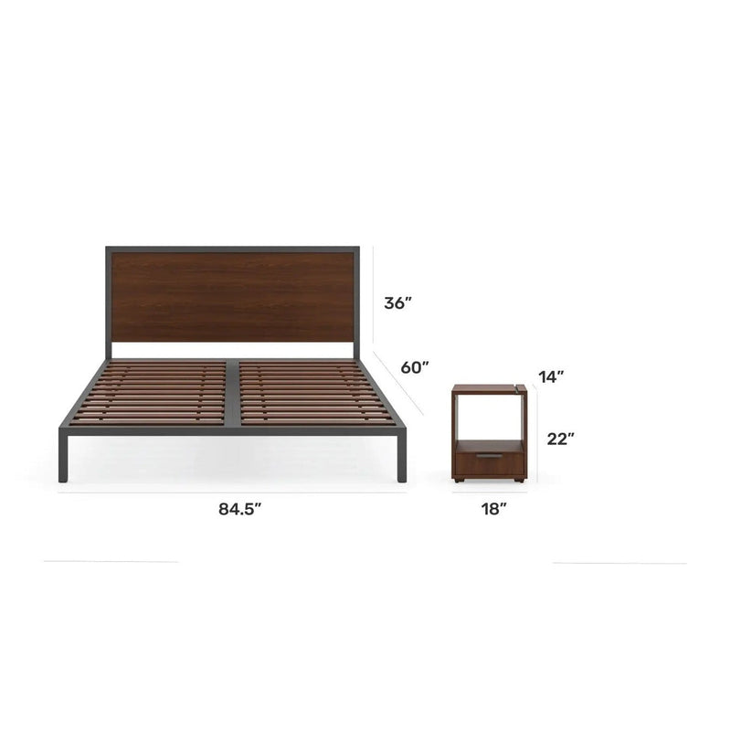 Homestyles Merge Brown Queen Bed with Nightstand - 5450-5013