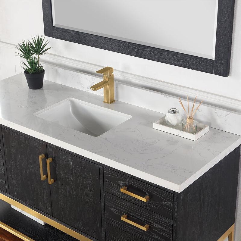 Altair Designs Wildy 60" Single Bathroom Vanity Set with Grain White Composite Stone Countertop - 546060S-WO-GW-NM - Backyard Provider