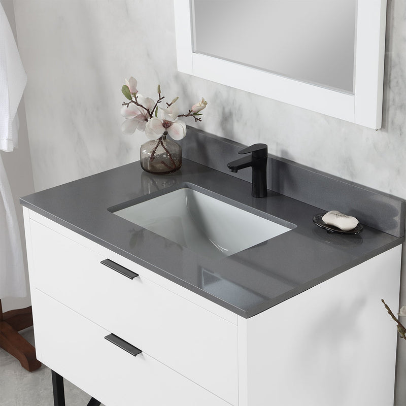 Altair Designs Helios 36" Single Bathroom Vanity Set with Concrete Gray Stone Countertop - 548036-WP-CG-NM - Backyard Provider