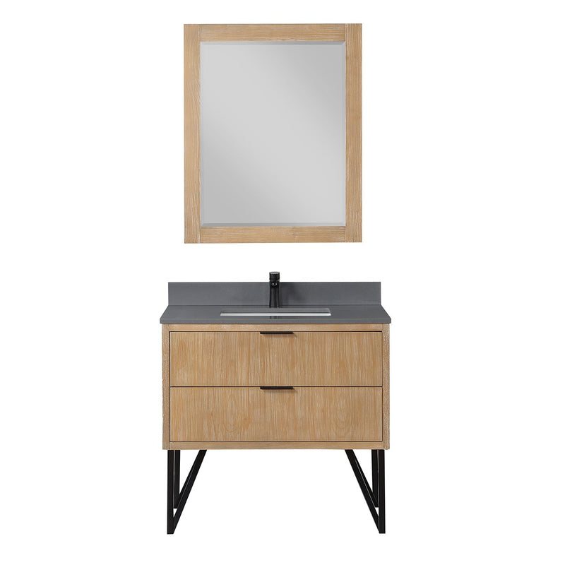 Altair Designs Helios 36" Single Bathroom Vanity Set with Concrete Gray Stone Countertop - 548036-WP-CG-NM - Backyard Provider