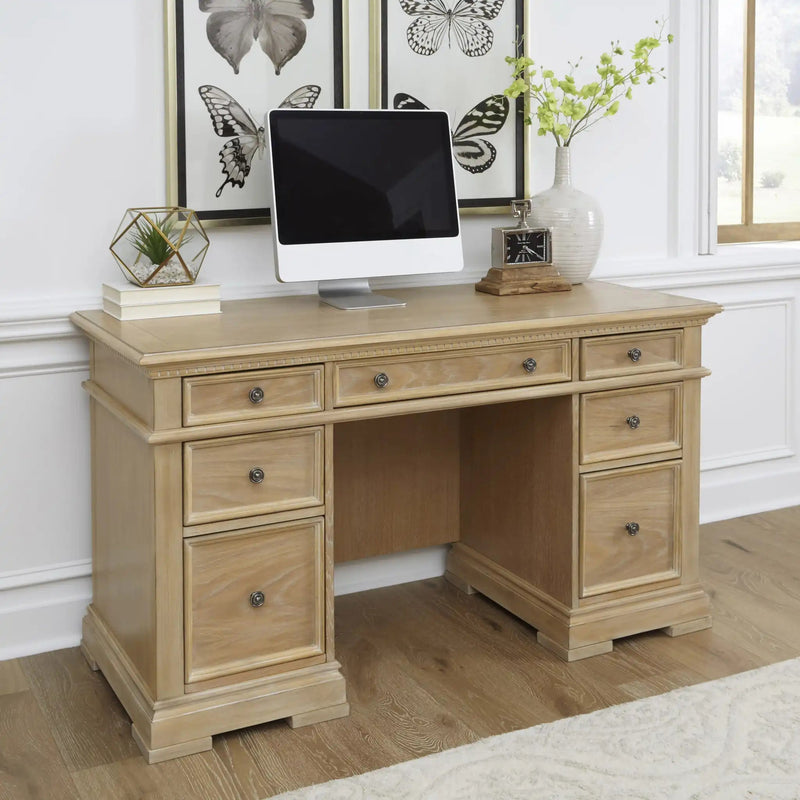 Homestyles Manor House Brown Pedestal Desk - 5504-18