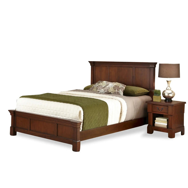 Homestyles Aspen Brown Queen Bed and Nightstand - 5520-5019