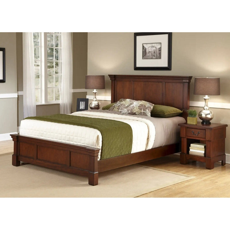 Homestyles Aspen Brown Queen Bed and Nightstand - 5520-5019