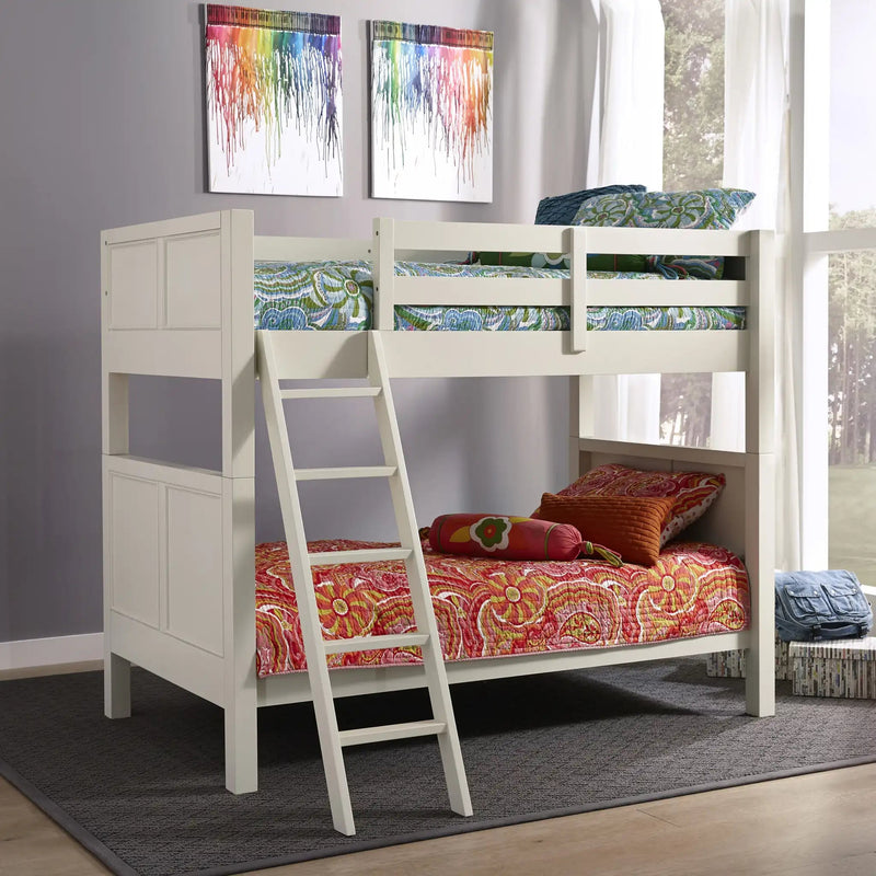 Homestyles Naples Off-White Twin Over Twin Bunk Bed - 5530-54