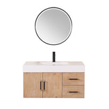 Altair Designs Corchia Wall-mounted Single Bathroom Vanity with White Composite Stone Countertop - 553036-LB-WH - Backyard Provider